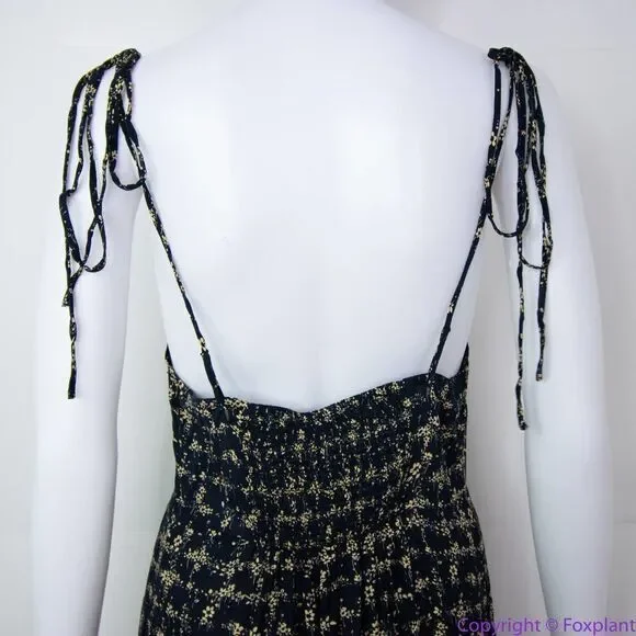 NEW Intimately Free People Caught Up Printed‎ Slip Dress, Black, Medium